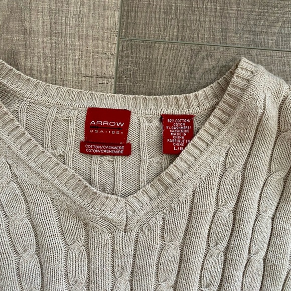 Cashmere and cotton cream cableknit - Picture 2 of 3